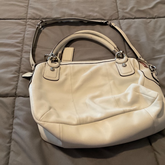 Coach white leather double satchel - Picture 2 of 7